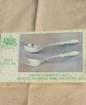 Enesco Precious Moments Jesus Loves Boy's Silver Plate Infant Fork Spoon Set. Fixed Price $8.00.