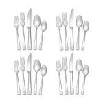 Mikasa Lucia 20 Piece Flatware Set, 18/10 Stainless Steel Silverware, Service. Fixed Price $72.50.