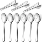 Lianyu 9-PIECE Large Serving Utensils Set, 9.8 Inch Stainless Steel Silver. Fixed Price $23.84.