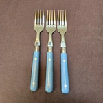 Interpur INR33 Blue Plastic Handle Stainless Flatware Korea 8 Dinner Forks. Fixed Price $19.87.