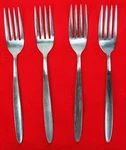 4X Dinner Forks Englishtown ENS2 Stainless Glossy Flatware 7 1/2" Plain. Fixed Price $34.00.