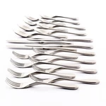 Knork 20 Piece Matte Silver Flatware Set Elegant Ergonomic Stainless Steel Cu.... Fixed Price $98.19.