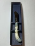 Sheffield House Of Prill HPR9 Aqua Gold Scrolls Butner Knife! New In Box. Fixed Price $14.99.