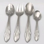 Gorham Willow 4 Piece Serving Hostess Set Stainless Flatware Indonesia Nos Vtg. Fixed Price $47.99.