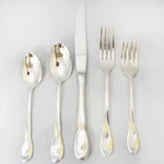 Golden Calla Lily By Oneida Deluxe 5 Piece Place Setting New Never Used Usa. Fixed Price $89.99.