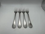 Set 4 Christofle Acier Stainless Steel Mimosa Salad Forks. Fixed Price $194.99.