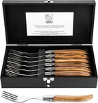 Forks, Luxury Line, 6 Pieces, Olive Wood, Giftbox. Fixed Price $113.77.