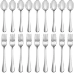 16 Pcs Forks And Spoons Silverware Set,food Grade Stainless Steel Flatware Cutle. Fixed Price $21.02.