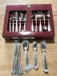 Wallace Stainless 18/10 Flatware "promenade Frost" 54 Pieces Missing Teaspoons. Fixed Price $49.95.