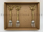 Pottery Barn Woodland Stag Appetizer Forks S/3 Gold Finish #F213 Read. Fixed Price $36.91.