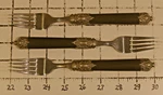 Hampton Silversmiths San Remo Black Handle Flatware Salad Forks Set Of 3. Fixed Price $9.75.