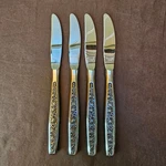 Vtg National Stainless Antiqua Glossy Flatware 8 Dinner Knife Lot Of 4 Knives. Fixed Price $19.87.