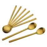 Korean Spoons - Piece Stainless Steel Set, 8.5 Inch, Gold With Long Handles.... Fixed Price $22.51.