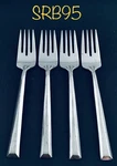4 Stanley Roberts Modern SRB95 Salad Forks Glossy Hvy Dty Stainless Retired. Fixed Price $21.50.