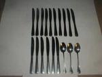 Vtg Winco Shangri-la Heavy 18-10 Stainless Steel Flatware Knife Spoon 19PC Lot. Fixed Price $19.98.