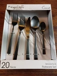 Megachef Cravat 20PC Matte Black Stainless Steel Classic Flatware Utensil Set. Fixed Price $45.00.