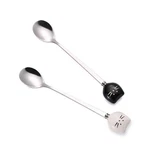 Cute Cat-shaped Coffee Spoon Set Black White Design Stainless Steel Tea. Fixed Price $17.03.