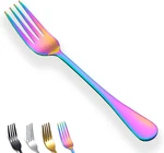 Rainbow Dinner Forks Set Of 12, Stainless Steel Titanium Mutil-color Plating. Fixed Price $27.01.