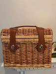 Picnic Time Napa Set For 2 Lined Basket Glasses/cheese Board/napkins/wine Opener. Fixed Price $50.00.