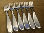 (6) Salad Forks Splendide Danica Dune 18/8 Stainless Korea Satin. Fixed Price $49.75.