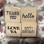 Recollections Rubber Stamp Mini 1" Set Of 4 Wood Mounted Craft Planner. Fixed Price $8.99.