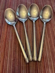 Set Of Hampton Ritz Frosted Satin Teaspoon Spoons Stainless Flatware 6-1/4. Fixed Price $35.00.