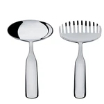 Alessi Collo-alto Salad Set 18/10 Stainless Steel Mirror Polished Silver. Fixed Price $125.17.