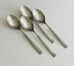 Cooks Stainless Jc Penney CKJ8 4 Oval Soup Spoons Glossy Bands Frosted Handle. Fixed Price $12.55.