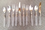 2 Place Settings Handford Forge Hf Ltd Stainless Flatware W/ Acrylic Handles. Fixed Price $69.00.