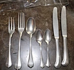 New 7 Pieces Forks Spoons Knives Fortessa San Marco Flatware Tumbled. Fixed Price $49.99.