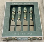 William Morris Strawberry Thief Set 4 Knives Cheese Butter Pate Spreads Nib. Fixed Price $24.95.