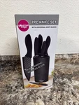 7-PIECE Kitchen Knife Set, Ultra Sharp, Non-stick, Dishwasher Safe Gourmet Edge. Fixed Price $19.99.