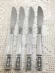 Lot Of 4 Oxford Hall Stainless OXH69 Fleur De Lis Solid Dinner Knives Flatware. Fixed Price $19.54.