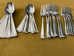 Cambridge CBS223 Stainless Tip Satin Textured Forks & Spoons Ok. Fixed Price $43.43.