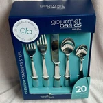 Mikasa Gourmet Basics Westfield 20-PIECE Stainless Steel Flatware Service For 4. Fixed Price $36.00.