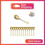 Reanea Gold Teaspoons Set 12, Stainless Steel Dessert, Coffee Spoon, Stirring. Fixed Price $14.20.