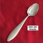 Oneida Ohs 481 Soup Spoon 7 1/8" Glossy Wide Center Stainless Steel Flatware. Fixed Price $6.39.