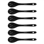 6 Pcs 4.7" Black Porcelain Egg Spoons Ceramic For Coffee Dessert Tea. Fixed Price $13.97.