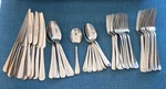 Mikasa 18/0 Gourmet Basics 47 Pcs Glossy Flatware Spoons Forks Knives Symmetry?. Fixed Price $64.99.