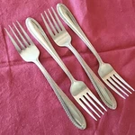 International Silver Stainless Salad Forks INS654 Pattern Braided Edge China. Fixed Price $16.99.
