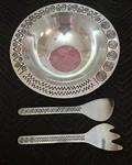 Wilton Armetale 3-PC Salad Bowl Serving Set #820206 Reggae Pattern Rwp. Fixed Price $37.49.