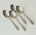 Koba Stainless KBA1 4 Oval Soup Spoons Glossy Stars Atomic Mcm. Fixed Price $15.95.