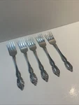 Oneida Brahms Community Stainless Steel Salad Fork Set Of 5 Floral 6-7/8. Fixed Price $26.99.