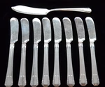 Park Lane Triple Silverplate 8 Butter, 1 Main Knives Wm. Rogers Oneida Mono. Fixed Price $24.00.