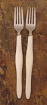 Cutco Pearl White Handle CUE3 Set 2 Salad Forks Usa Stainless Flatware Lot. Fixed Price $116.99.