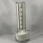 Sweejar Espresso Cup & Saucer Set Serve 6 Metal Stand White Porcelain Minimalist. Fixed Price $41.87.