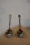 Two Nos Oneida Ltd Stainless Flatware Needlepoint Bouillion Spoons. Fixed Price $15.95.