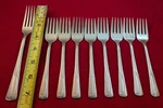 Superior INS152 International Silver Stainless Usa 8-SALAD Forks, 1-DINNER. Fixed Price $22.94.