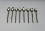 Set Of Alessi 18/10 Stainless Steel Dry Satin Handle Demitasse Spoons. Fixed Price $79.99.