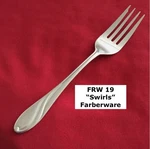 Farberware FRW-19 Salad Fork 6 1/2" Swirls Stainless Steel Flatware. Fixed Price $7.29.